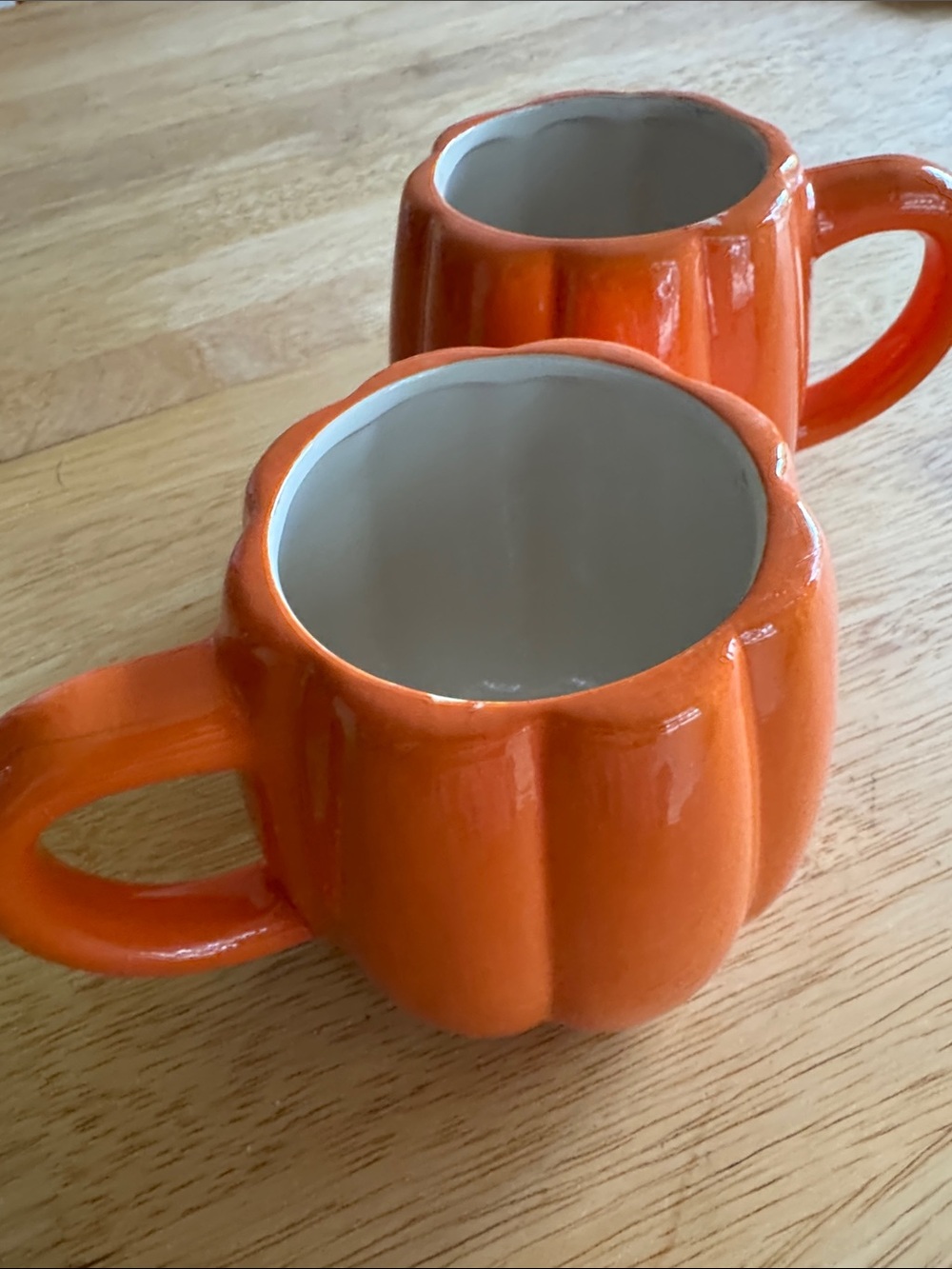 Pair of Orange Ceramic Pumpkin Mug - Home Dining